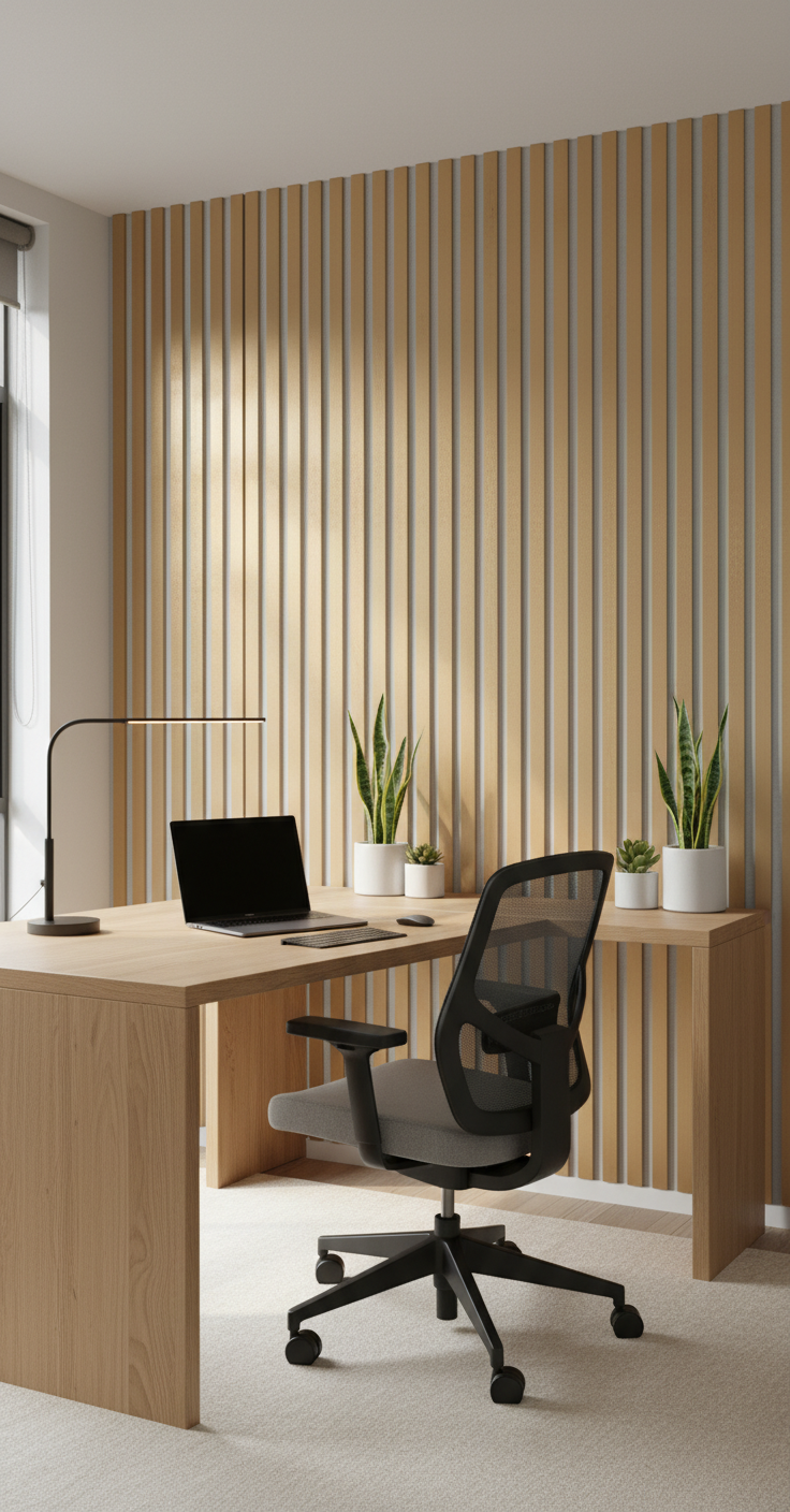 Akustik Wandpaneel Weiß Gold 275×60 cm – Premium Lamellen & Schalldämmung