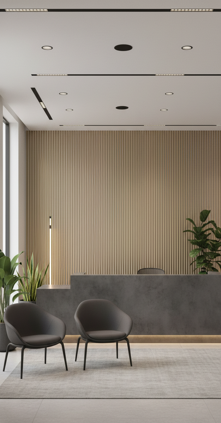 Akustik Wandpaneel Weiß Gold 275×60 cm – Premium Lamellen & Schalldämmung