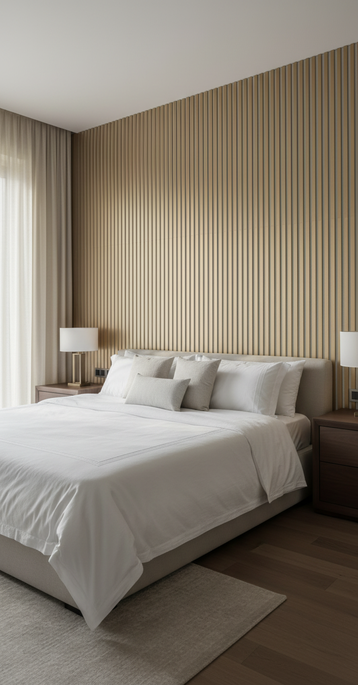 Akustik Wandpaneel Weiß Gold 275×60 cm – Premium Lamellen & Schalldämmung