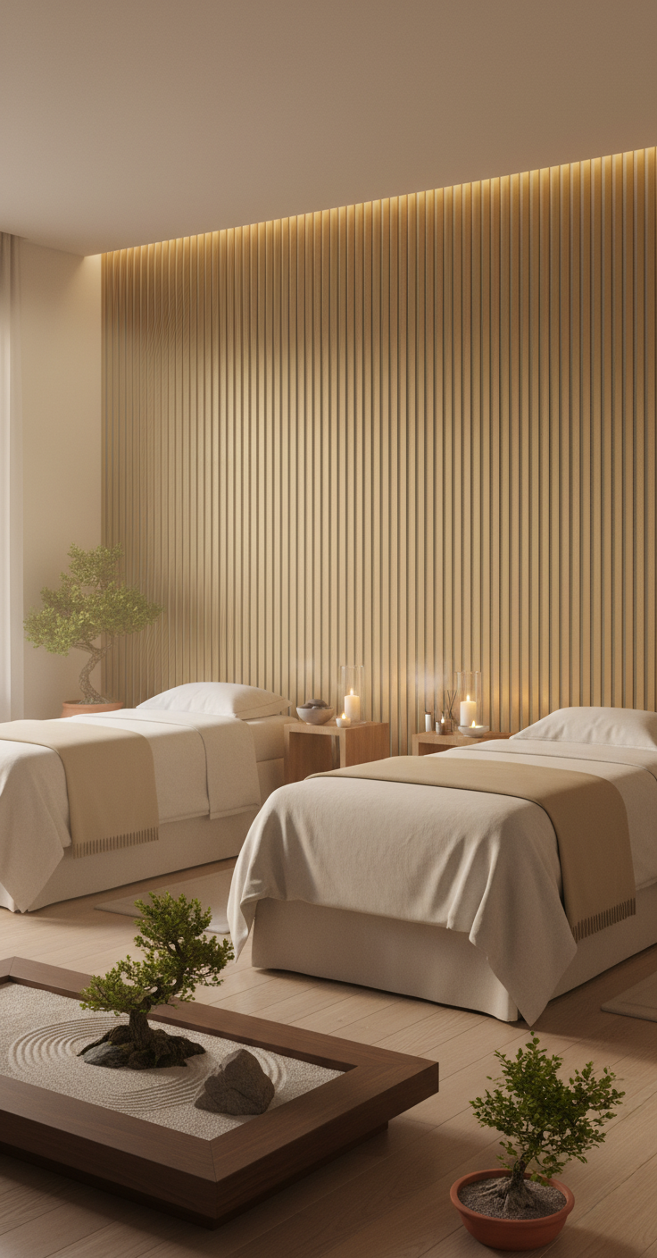 Akustik Wandpaneel Weiß Gold 275×60 cm – Premium Lamellen & Schalldämmung