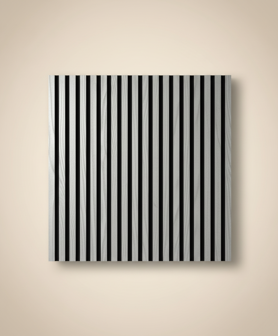 Silber Metallic Akustik Wandpaneel 275 × 60 cm – Moderne Wandverkleidung mit Schallabsorption