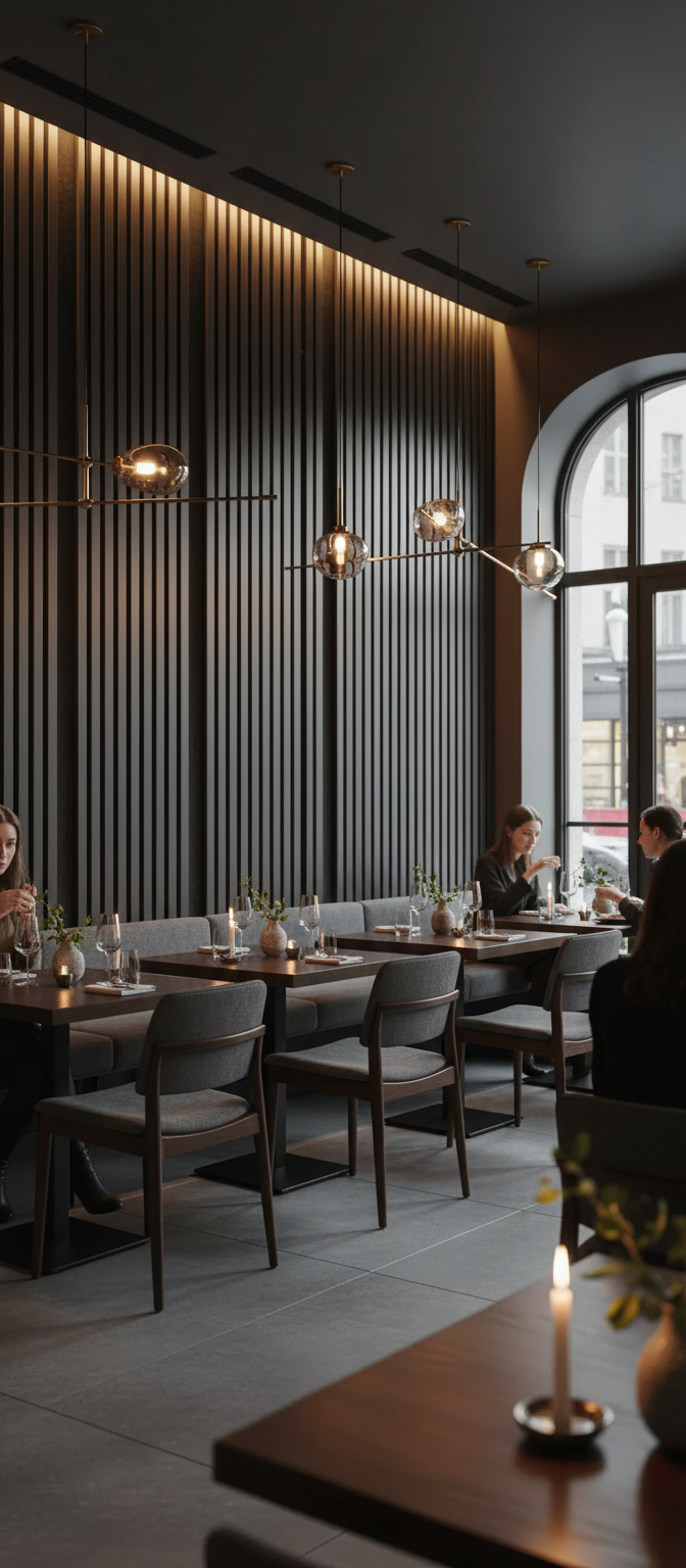 Schwarzes Akustik Wandpaneel 275 × 60 cm – Moderne Wandverkleidung mit Schallabsorption