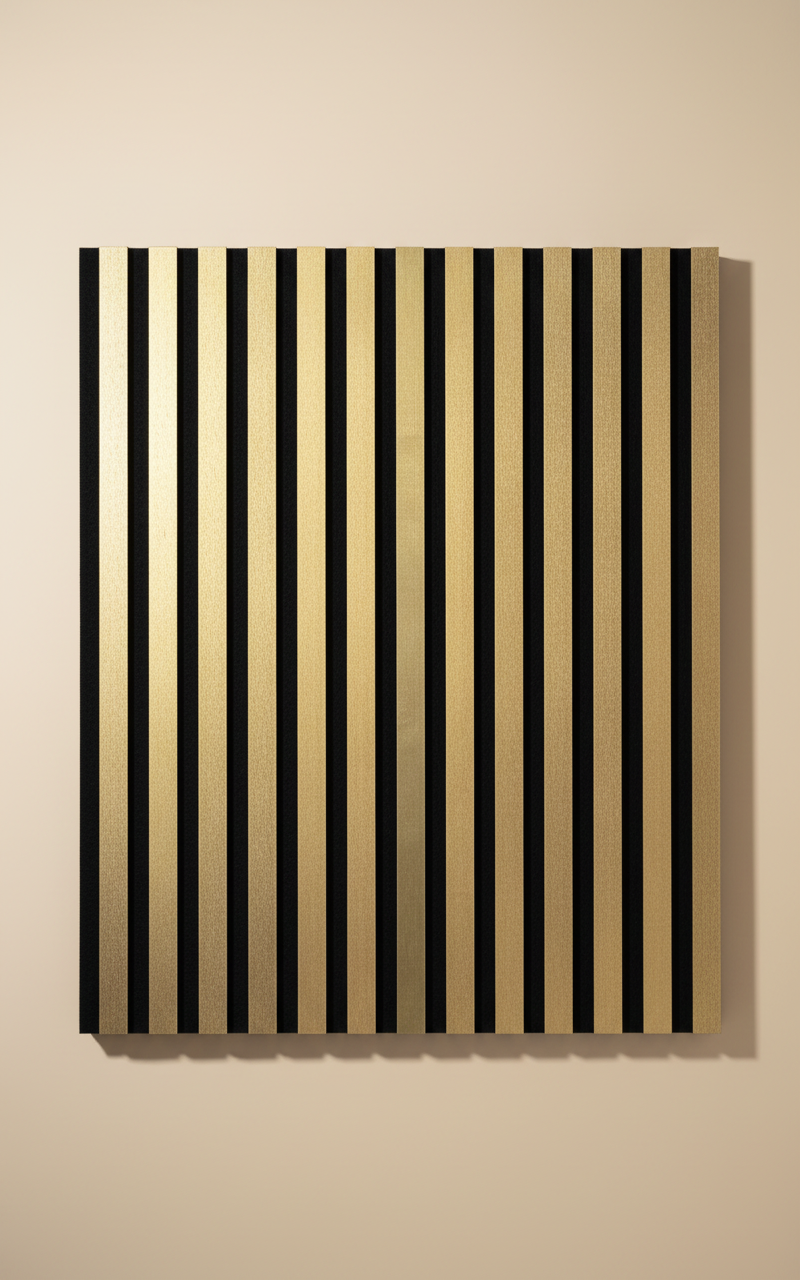 Gold Akustik Wandpaneel 275 × 60 cm – Luxus Wandverkleidung mit Schallabsorption