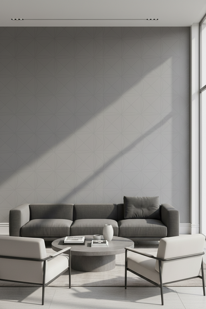 Aluminiumgraues PVC Wandpaneel 280 × 122 cm – Metalloptik, Wasserdicht & Derzfrei