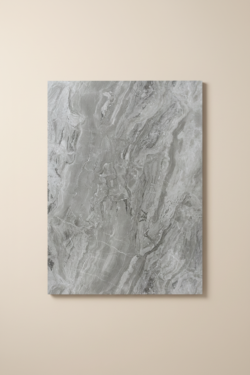 Grå Marmorlook PVC-vægpaneler 280 × 122 cm – Vandtætte & Fugerfri