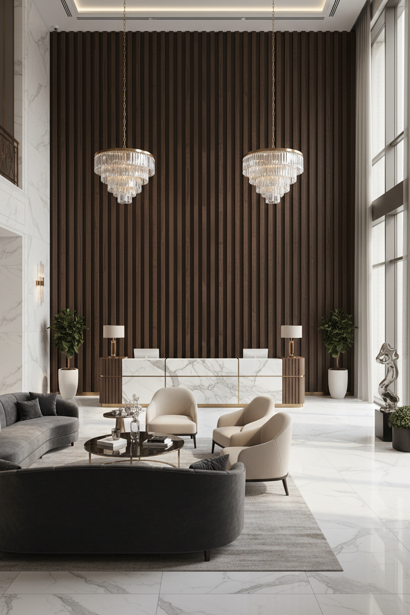 MDF Wandpaneel Holzoptik – Dekorative Lamellen Wandverkleidung für Innenräume