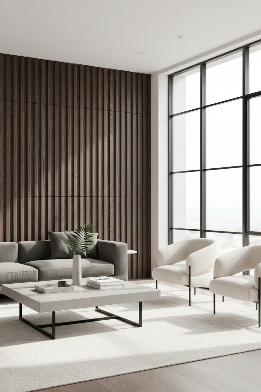 MDF Wandpaneel Holzoptik – Dekorative Lamellen Wandverkleidung für Innenräume