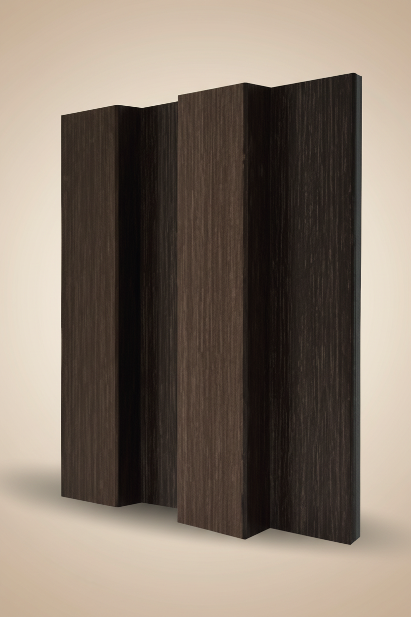 MDF Wandpaneel Dunkle Holzoptik – Moderne Lamellen Wandverkleidung für Innenräume