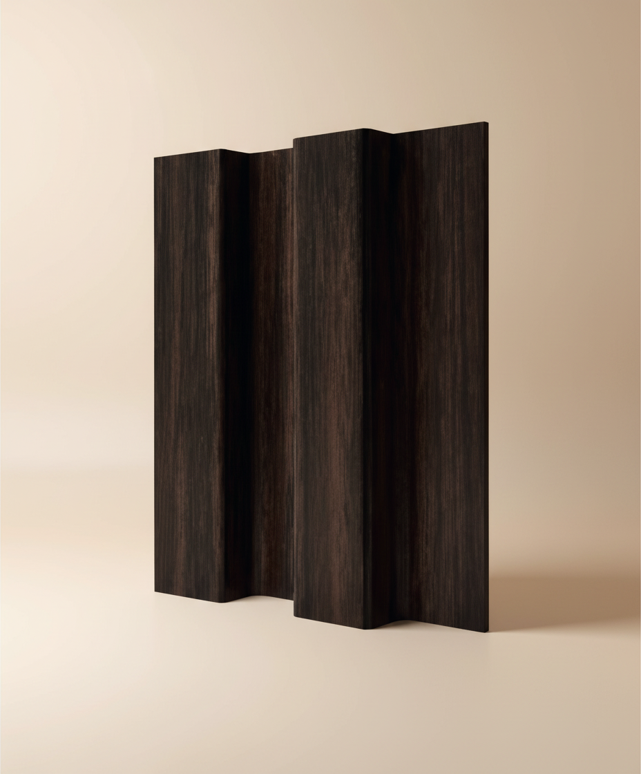 MDF Wandpaneel Dunkle Holzoptik – Dekorative Lamellen Wandverkleidung für Moderne Innenräume