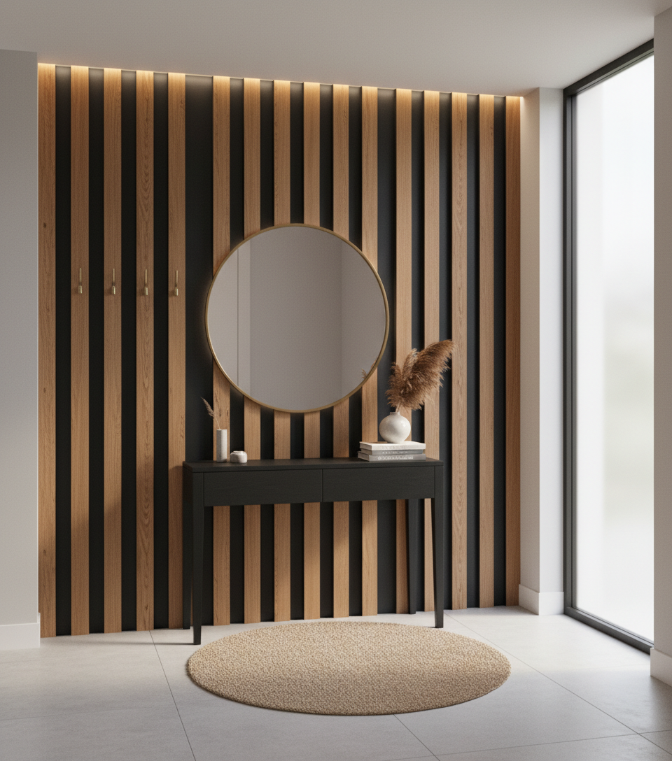 MDF-Wandverkleidung - Walnuss-Ton Moderne dekorative Innenverkleidung