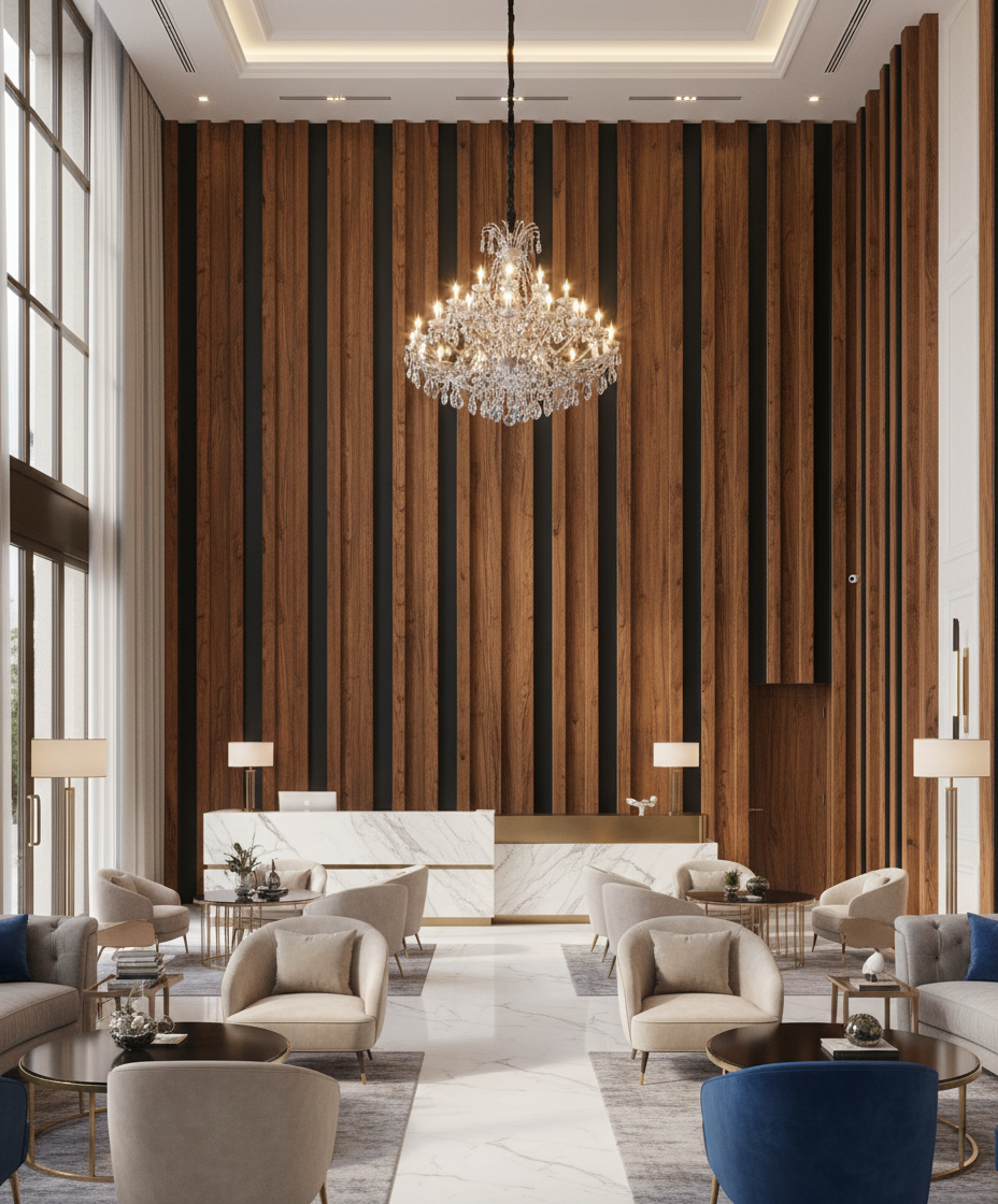 MDF-Wandverkleidungsplatte - Kiefer strukturiert Dekorative Innenverkleidung