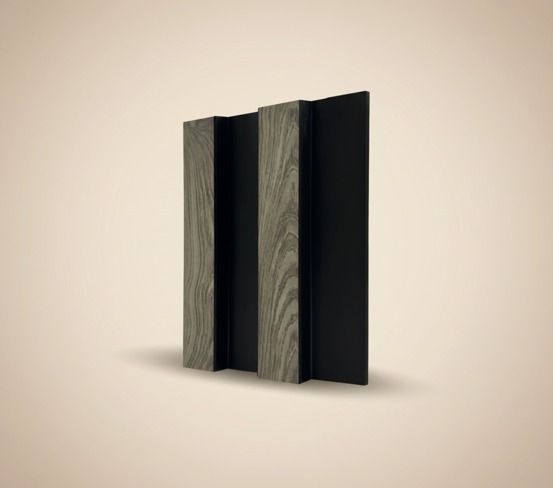 MDF-Wandverkleidung - Rustikale schwarz strukturierte dekorative Innenverkleidung