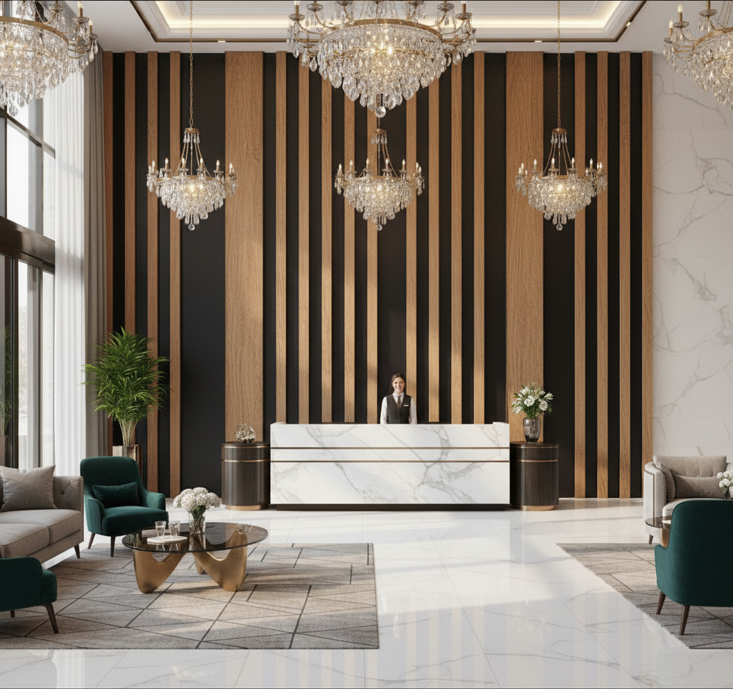MDF Wall Cladding - Pine Tone Modern Decorative Interior Cladding