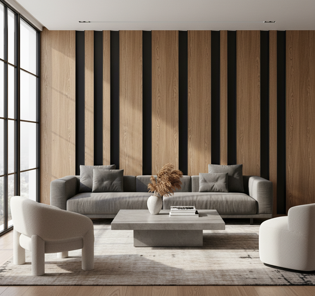 MDF Wall Cladding - Pine Tone Modern Decorative Interior Cladding