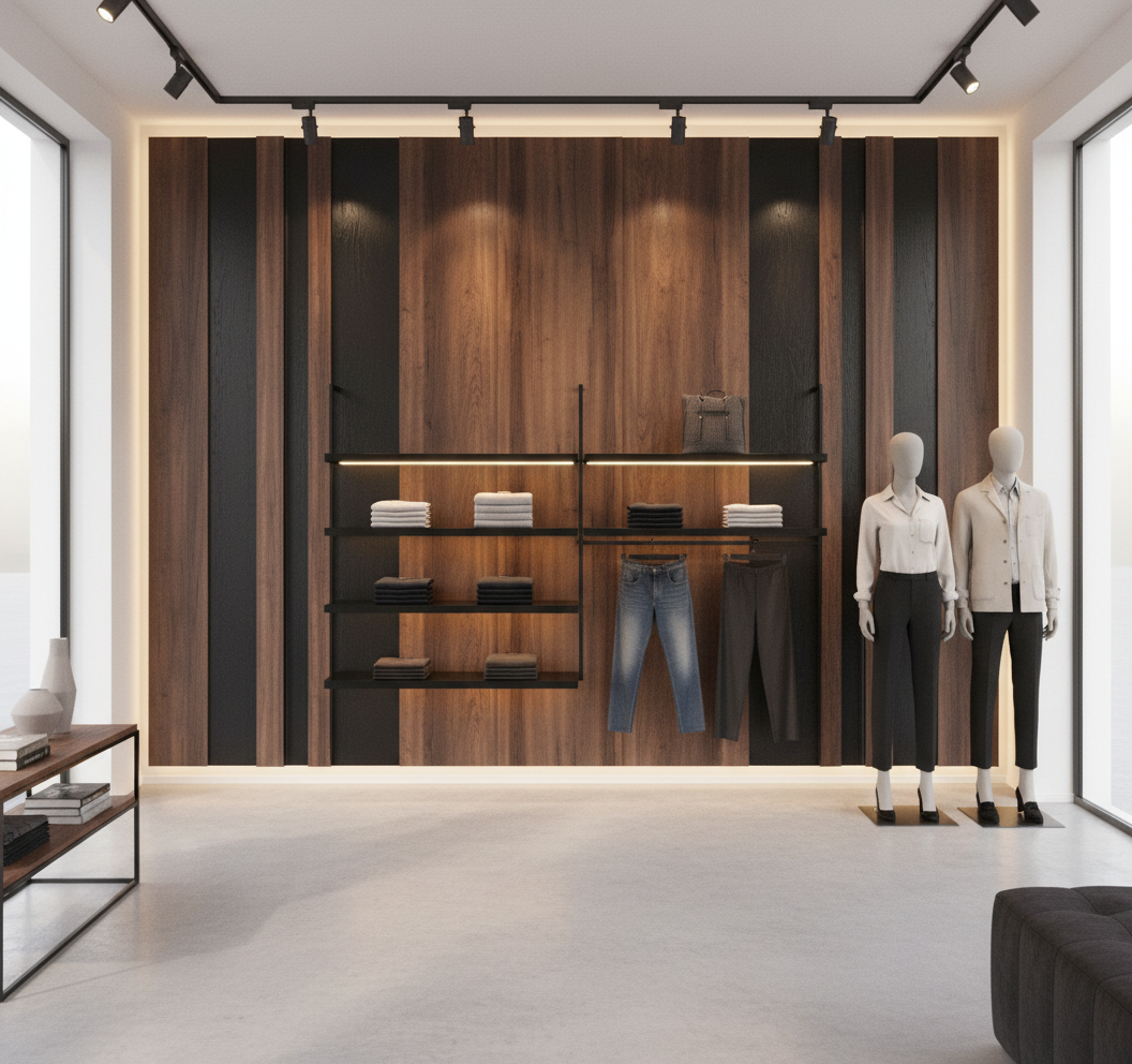 MDF Wall Cladding - Black Dark Wood Texture Decorative Interior Cladding