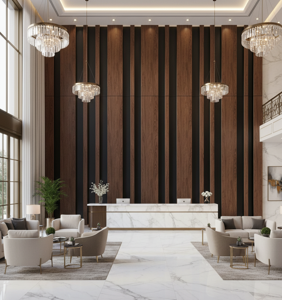 MDF Wall Cladding - Hornbeam Tone Modern Decorative Interior Cladding