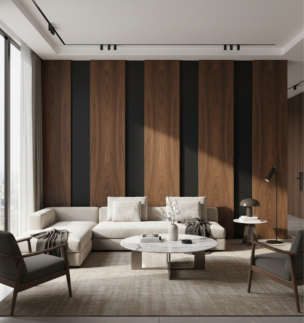 MDF Wall Cladding - Hornbeam Tone Modern Decorative Interior Cladding