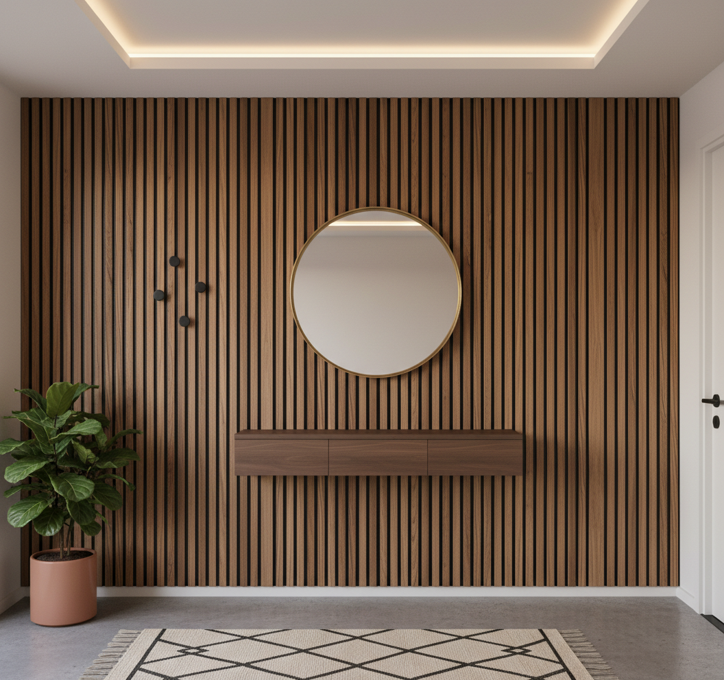 Dünne MDF-Wandverkleidung - Ebenholz 1 cm Moderne Dekoration