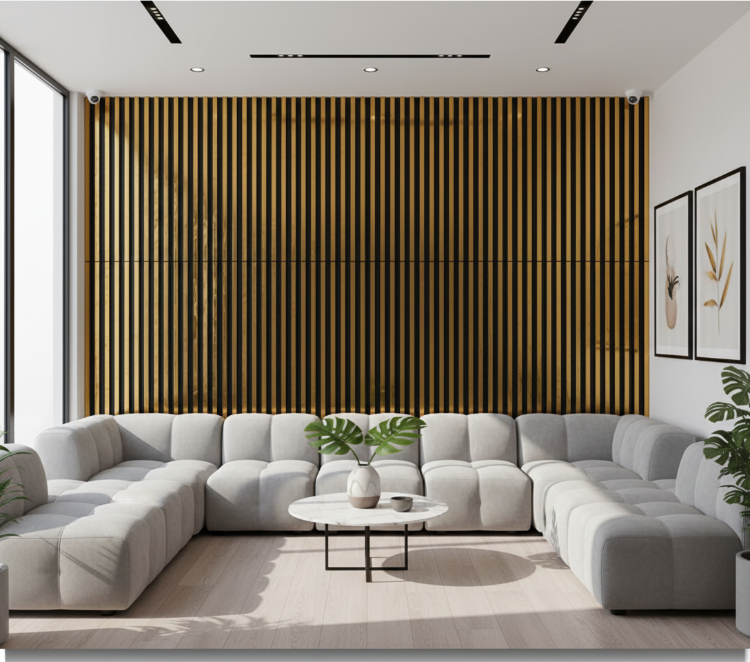 Black Gold MDF Wall Cladding 12 mm | Luxury Decorative Wall Cladding
