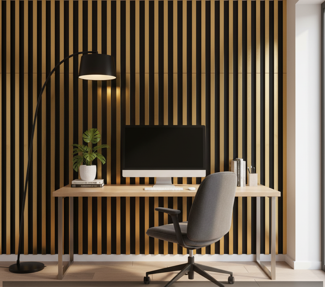 Black Gold MDF Wall Cladding 12 mm | Luxury Decorative Wall Cladding