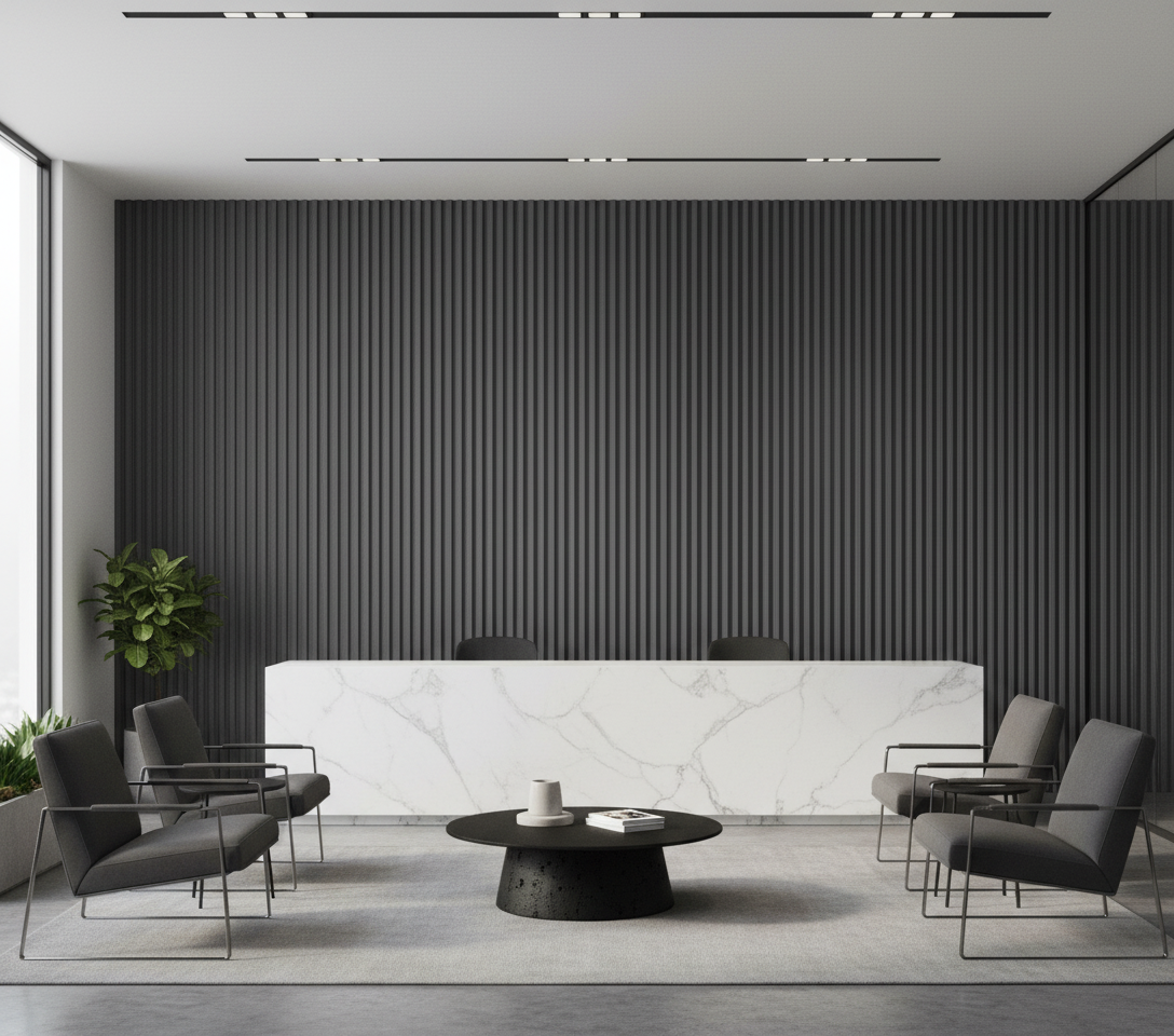 Anthrazitfarbene MDF-Wandpaneele 12 mm | Moderne dekorative Wandverkleidung