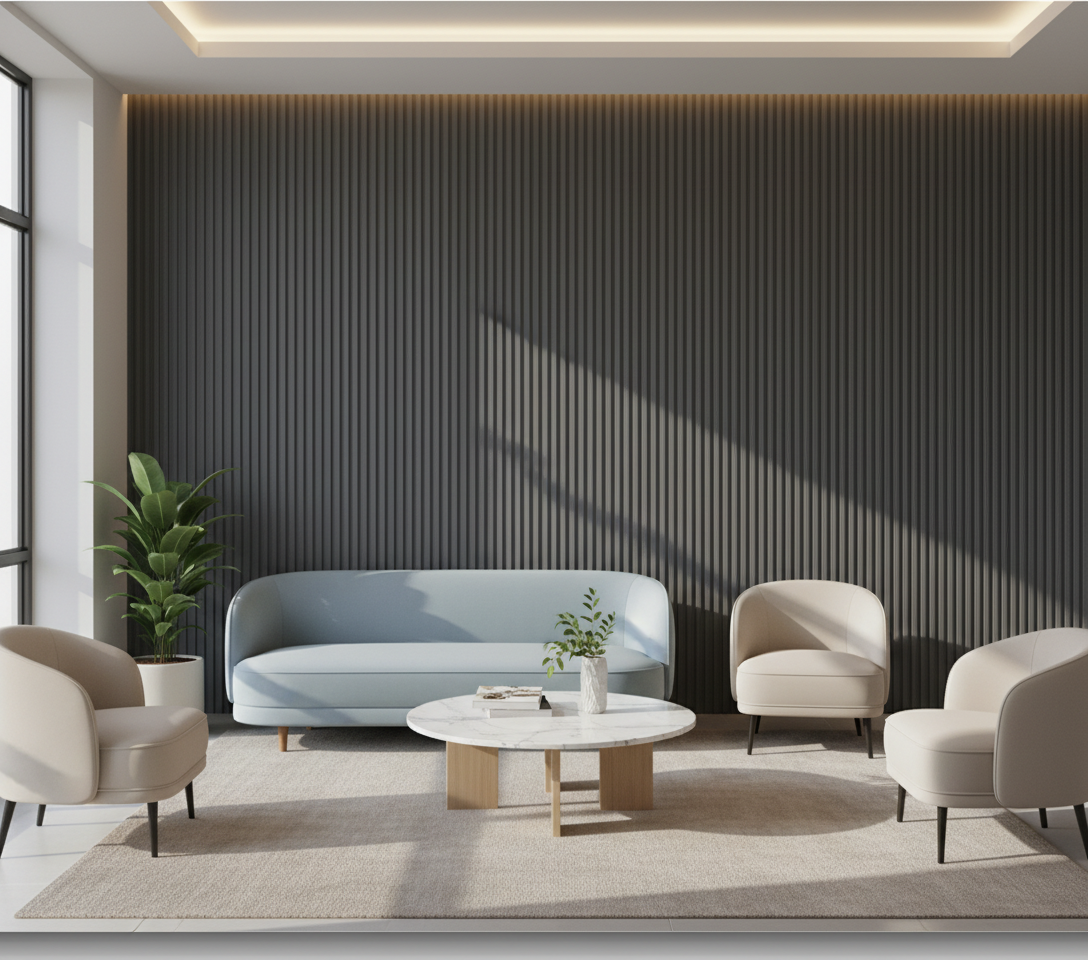 Anthracite MDF Wall Panels 12 mm | Modern Decorative Wall Cladding