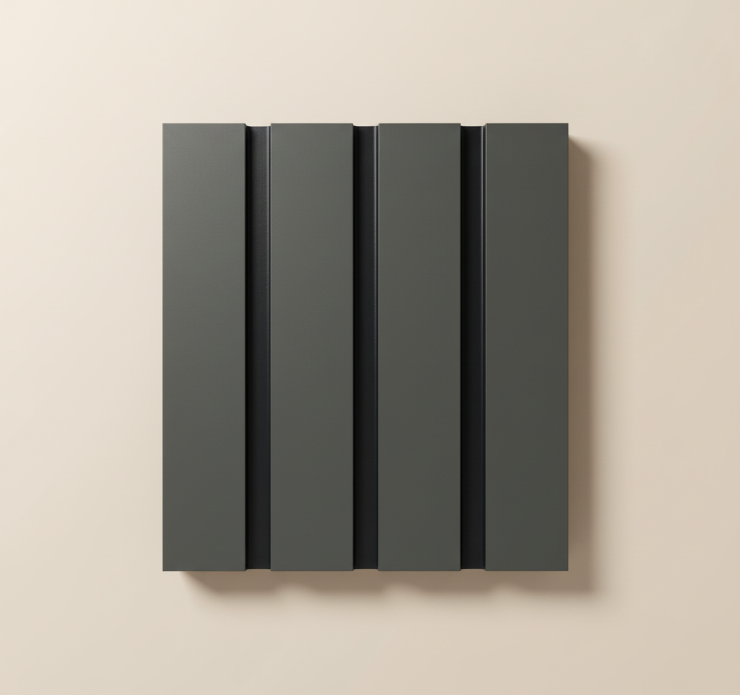 Graue MDF-Wandplatte 20 cm | Moderne breite laminierte Wandverkleidung für den Innenbereich