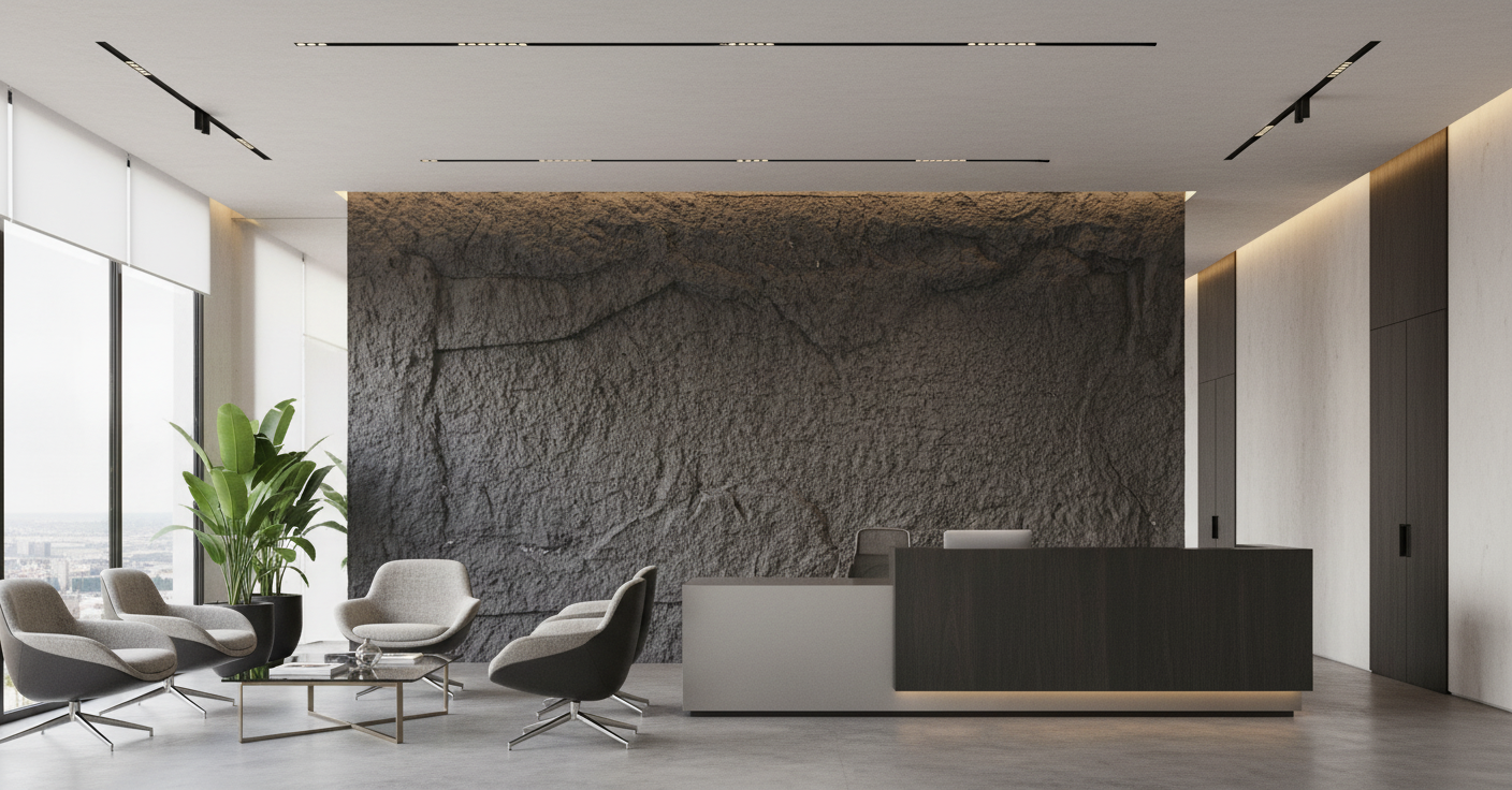 Anthrazitfarbene Wandplatte in Steinoptik | Dekorative Wandverkleidung mit Steineffekt | 60×120 cm