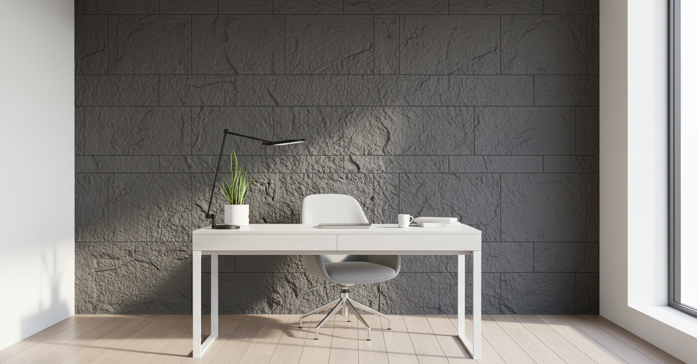 Anthracite wall panel in stone look | Decorative wall cladding with stone effect | 60×120 cm