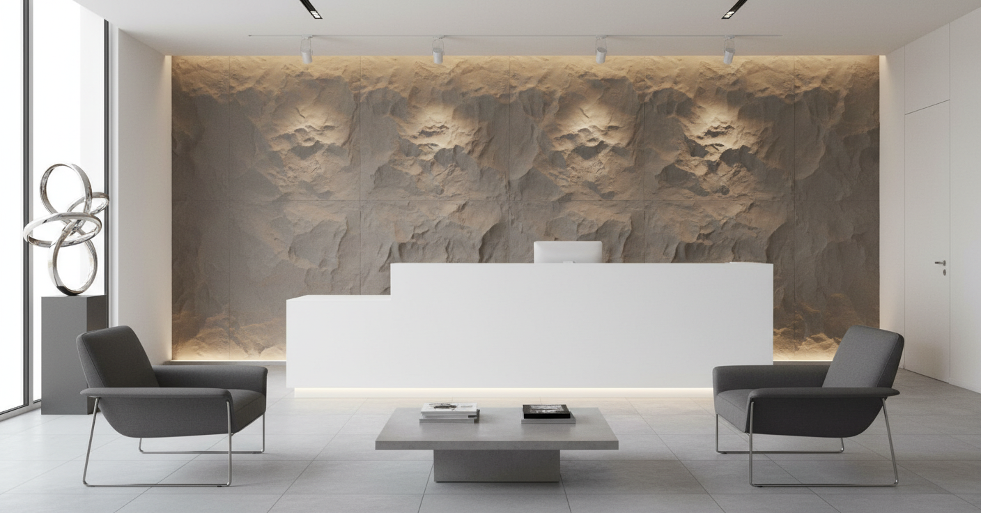 Dunkelgraue Wandpaneele in Steinoptik | Dekorative Wandverkleidung mit Steineffekt | 60×120 cm