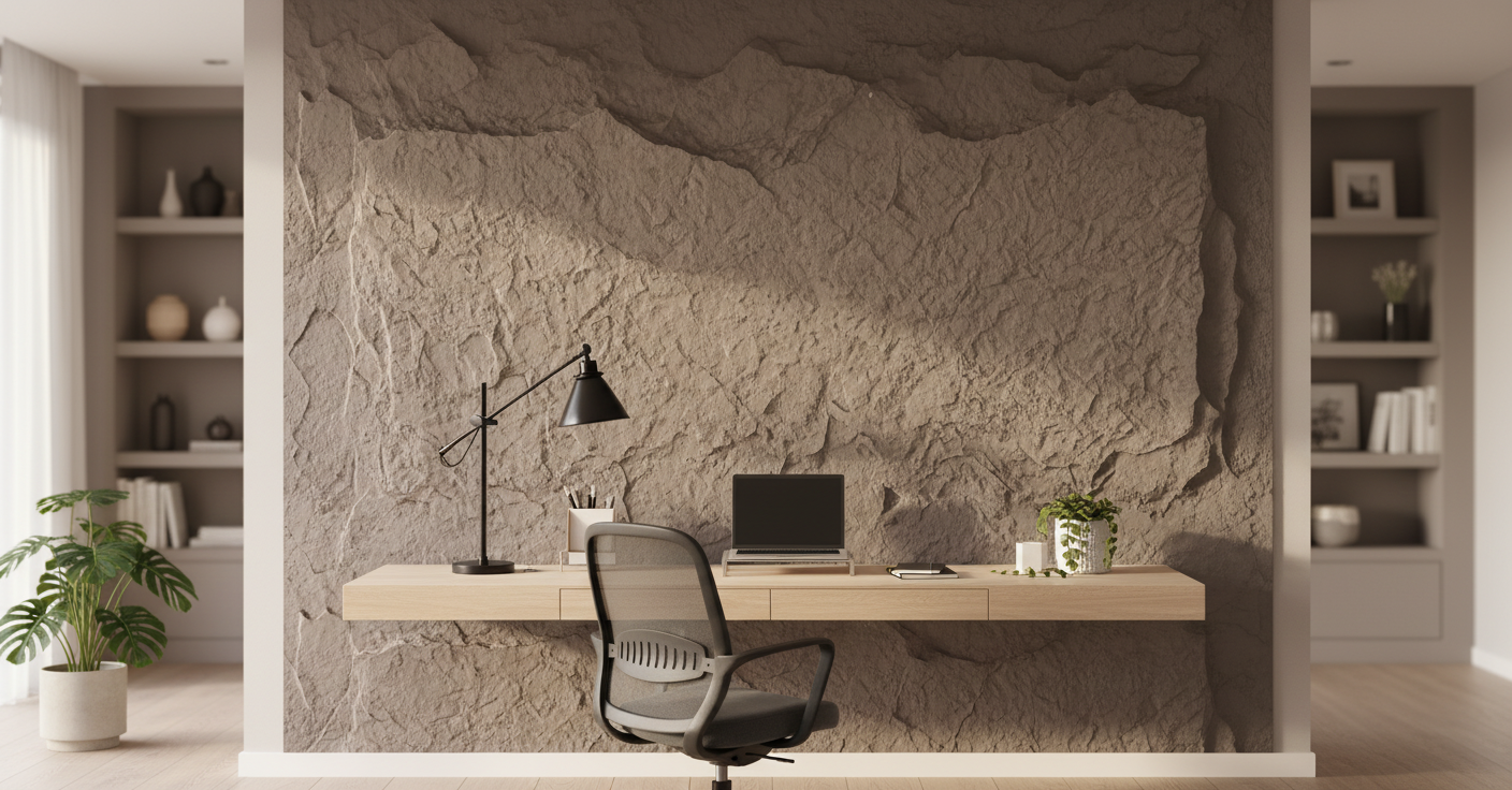 Mørkegrå vægpaneler i stenlook | Dekorativ vægbeklædning med steineffekt | 60×120 cm