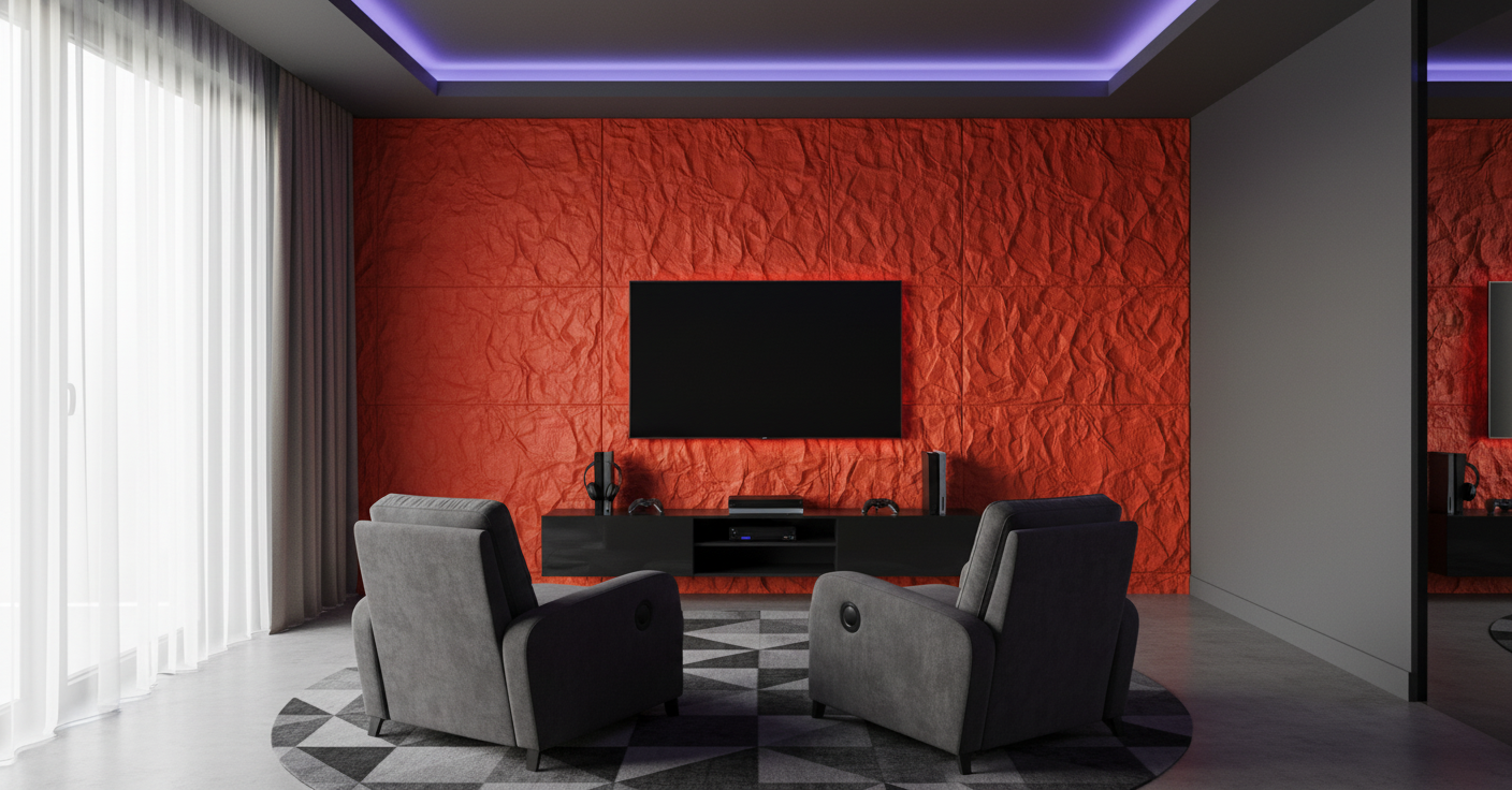 Red Dragon Rock look wall panel | Stone effect decorative wall cladding | 60×120 cm