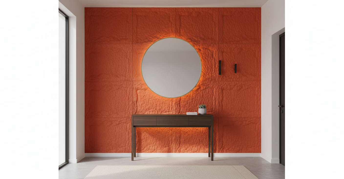 Red Dragon Rock look wall panel | Stone effect decorative wall cladding | 60×120 cm