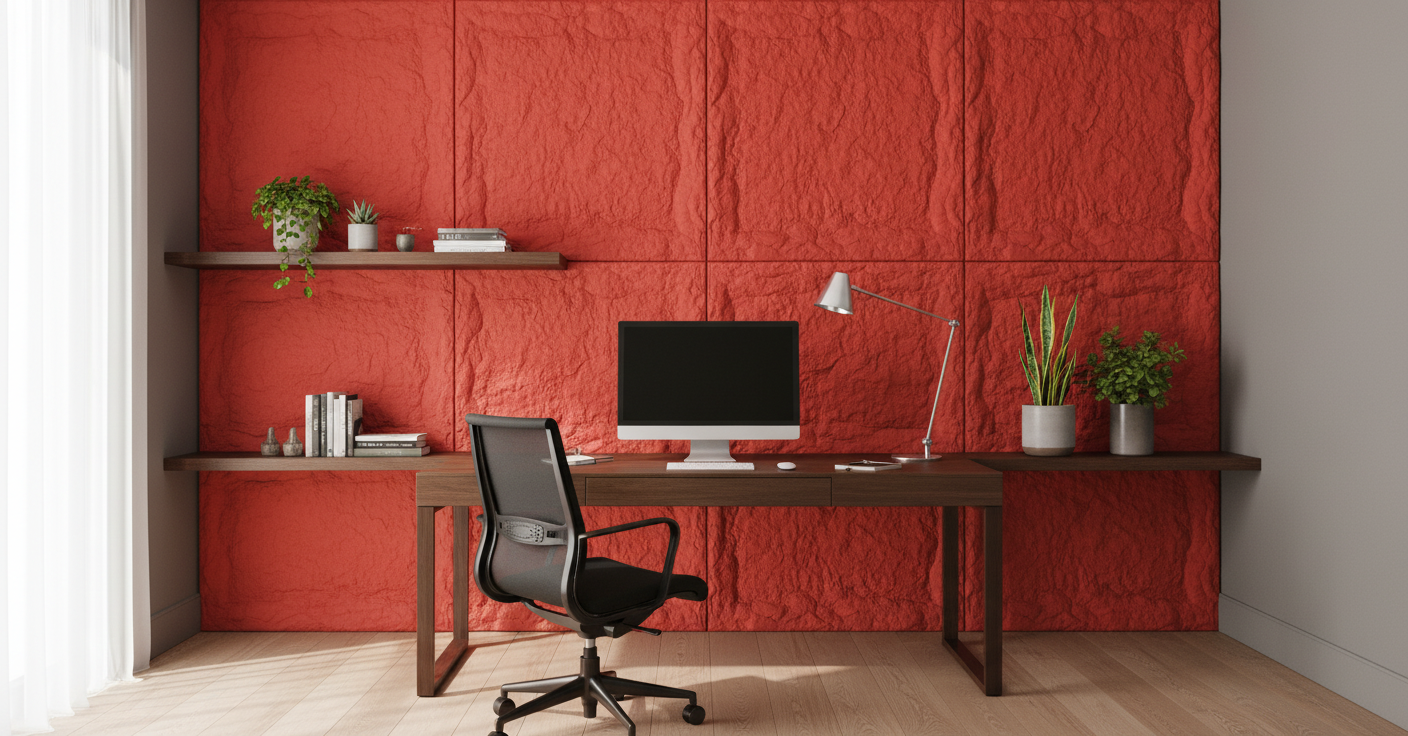 Red Dragon Rock look wall panel | Stone effect decorative wall cladding | 60×120 cm
