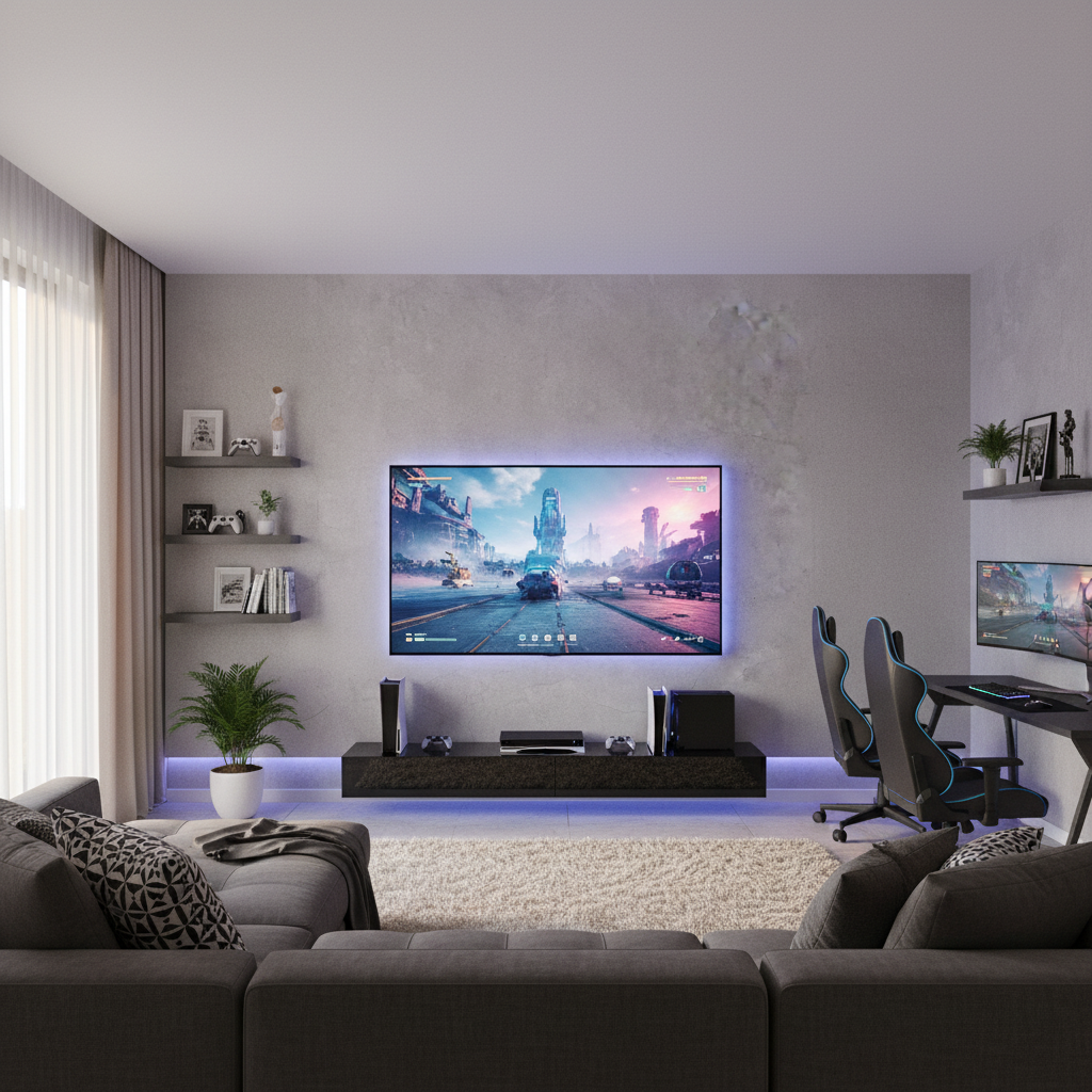 Concrete Sand PVC Wandpaneel 280 × 122 cm – Wasserdicht & Fugenlos