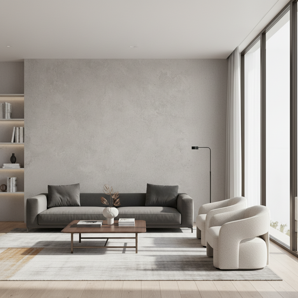 Concrete Sand PVC Wandpaneel 280 × 122 cm – Wasserdicht & Fugenlos