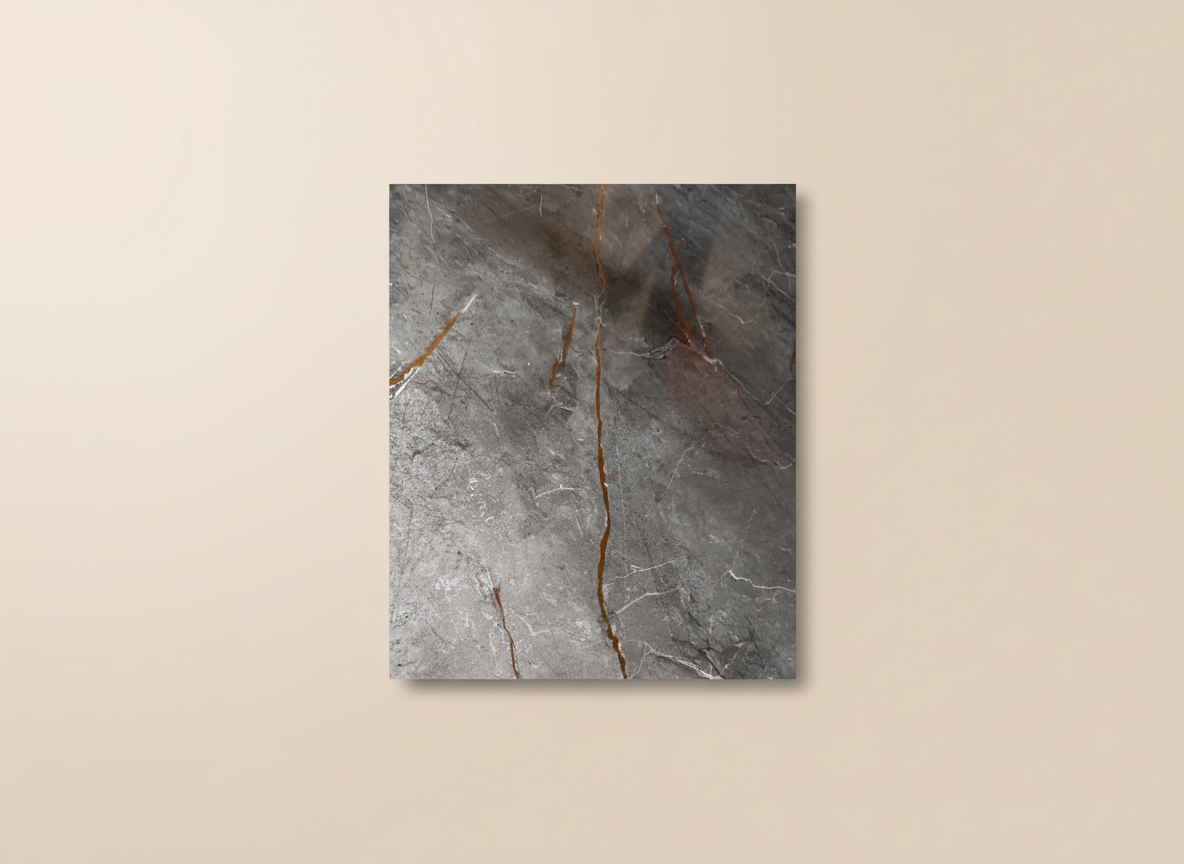 PVC Wandpaneel Dunkelgrau Marmoroptik 280 × 122 cm – Kupferadern Design