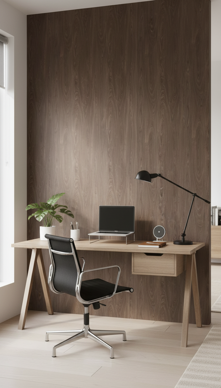 PVC Wandpaneel Nussbaum Holzoptik 280 × 122 cm – Wasserdicht & Fugenlos