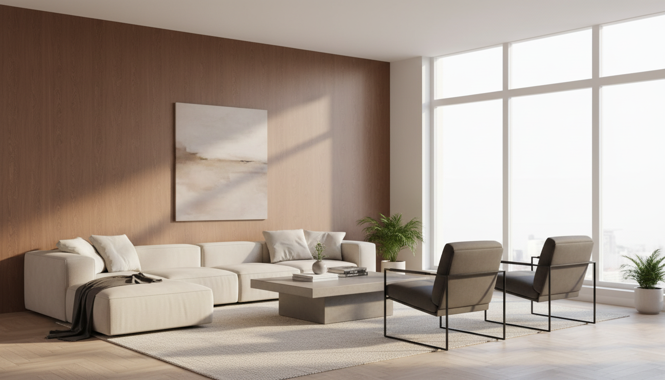 PVC Wandpaneel Mahagoni Holzoptik 280 × 122 cm – Wasserdicht & Fugenlos