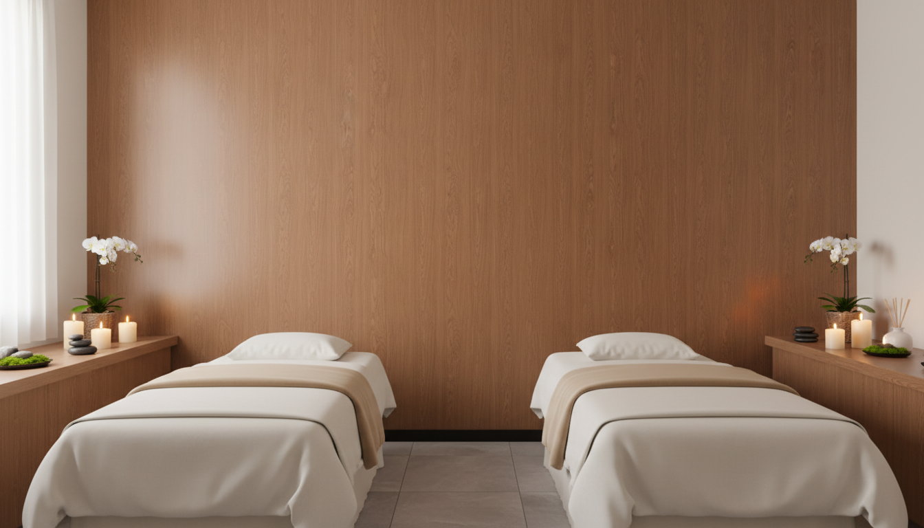 PVC Wandpaneel Mahagoni Holzoptik 280 × 122 cm – Wasserdicht & Fugenlos