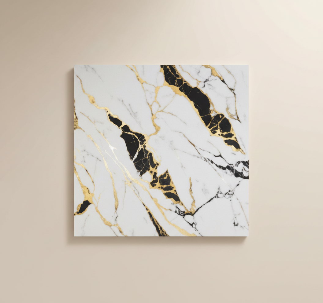 PVC nástěnný panel Carrara Paris 260 x 122 cm – Bílý zlatý mramorový vzhled, voděodolný & elegantní