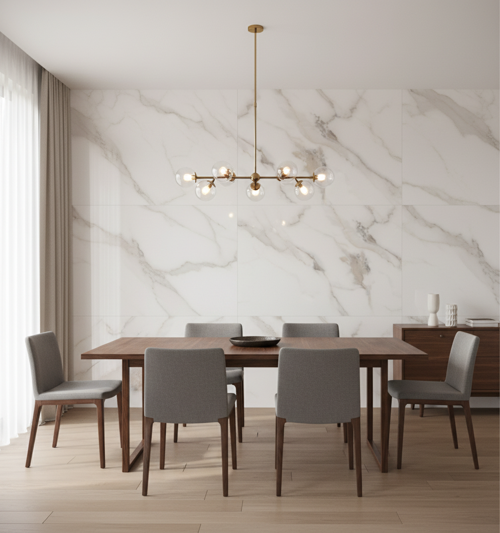 PVC vægpanel Calacatta Gold 260 x 122 cm – Eksklusivt marmorlook i hvid og guld