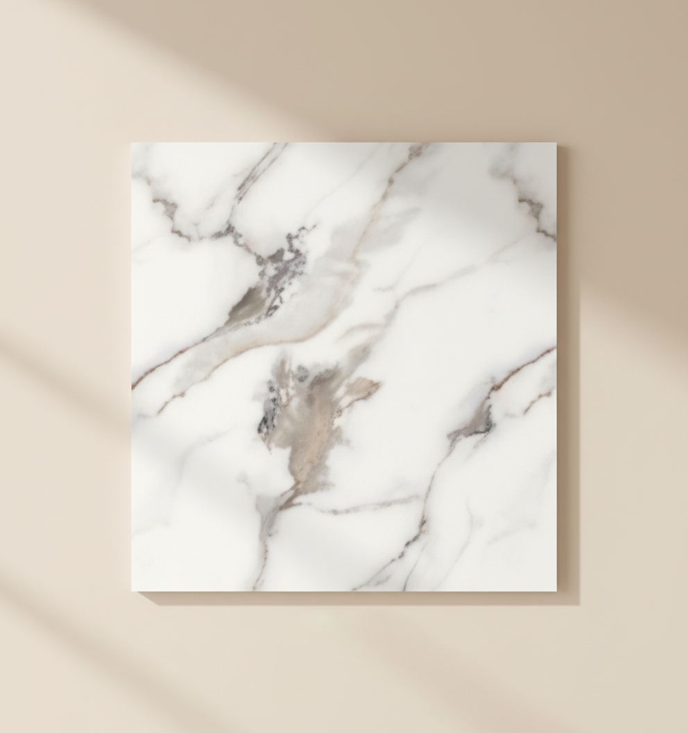 Calacatta Gold PVC vægpanel 280 x 122 cm – Hvidt marmorlook, Elegant & vandtæt