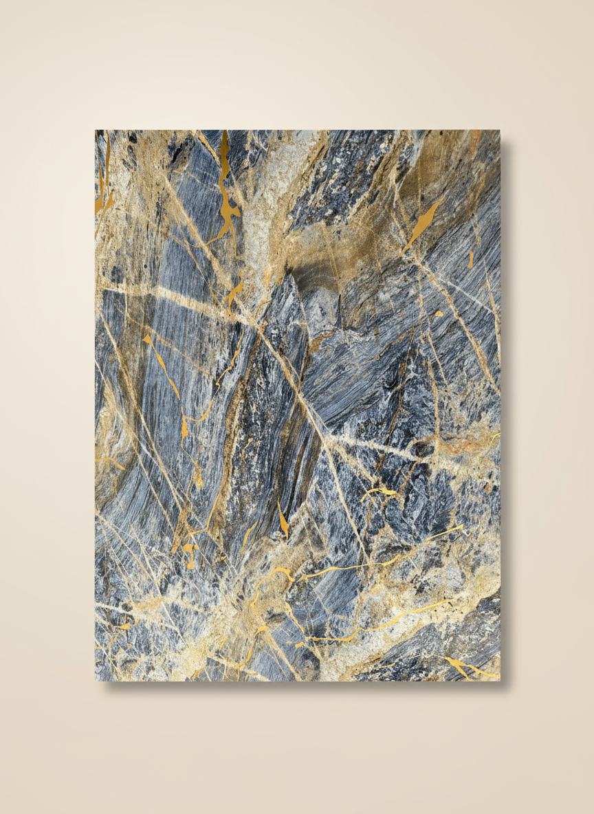 Panele ścienne PVC Onyx Blue 260 x 122 cm – Niebiesko-złote marmurowe, wodoodporne i eleganckie