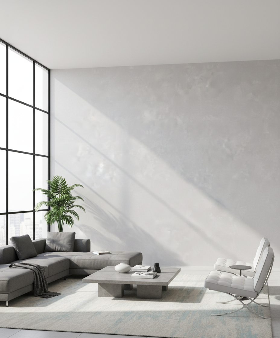 SPC nástěnný panel Concrete Light 260 x 122 cm – Betonový vzhled světle šedý, moderní & voděodolný