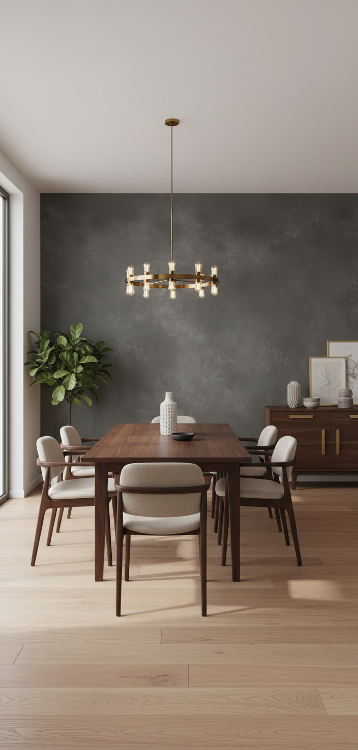 Concrete Dark SPC vægpanel 280 x 122 cm – Mørkt betonlook, moderne & vandtæt