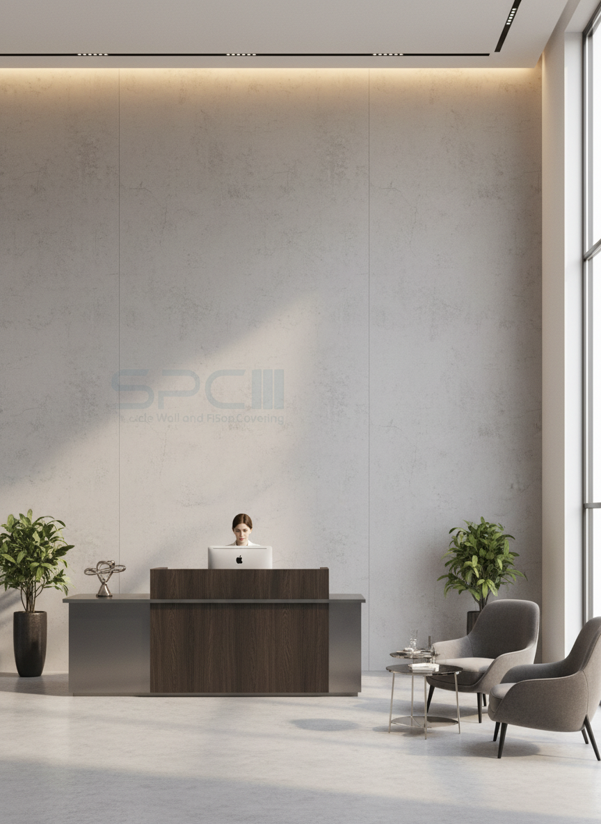 SPC nástěnný panel Concrete Slate 280 x 122 cm – Šedý betonový vzhled, moderní & voděodolný