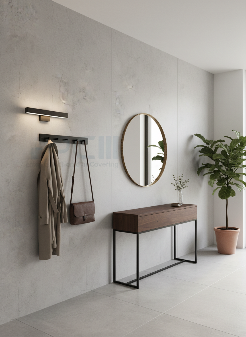 SPC nástěnný panel Concrete Slate 280 x 122 cm – Šedý betonový vzhled, moderní & voděodolný