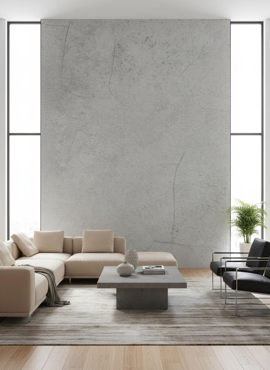 SPC nástěnný panel Concrete Slate 280 x 122 cm – Šedý betonový vzhled, moderní & voděodolný