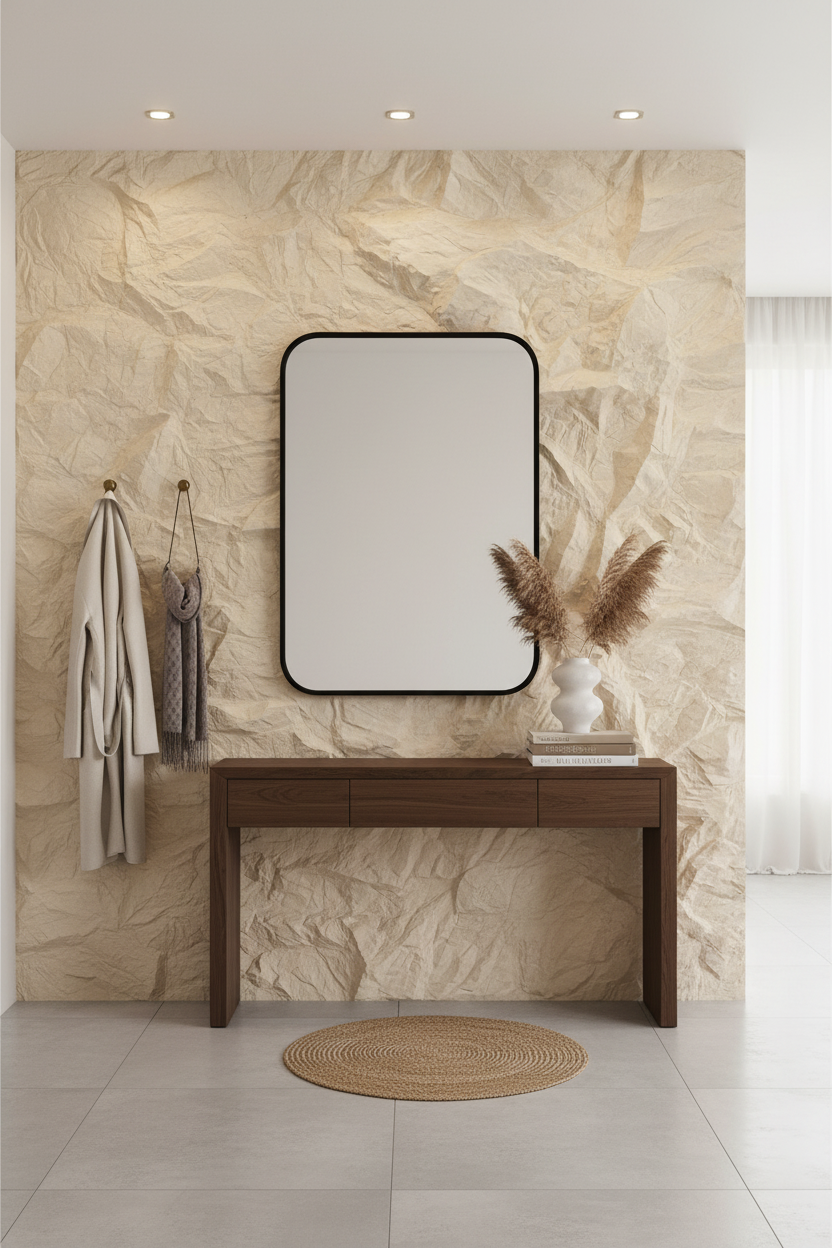 Stenlook beige | Dekorativ vægbeklædning med sandsteineffekt | 60x290 cm